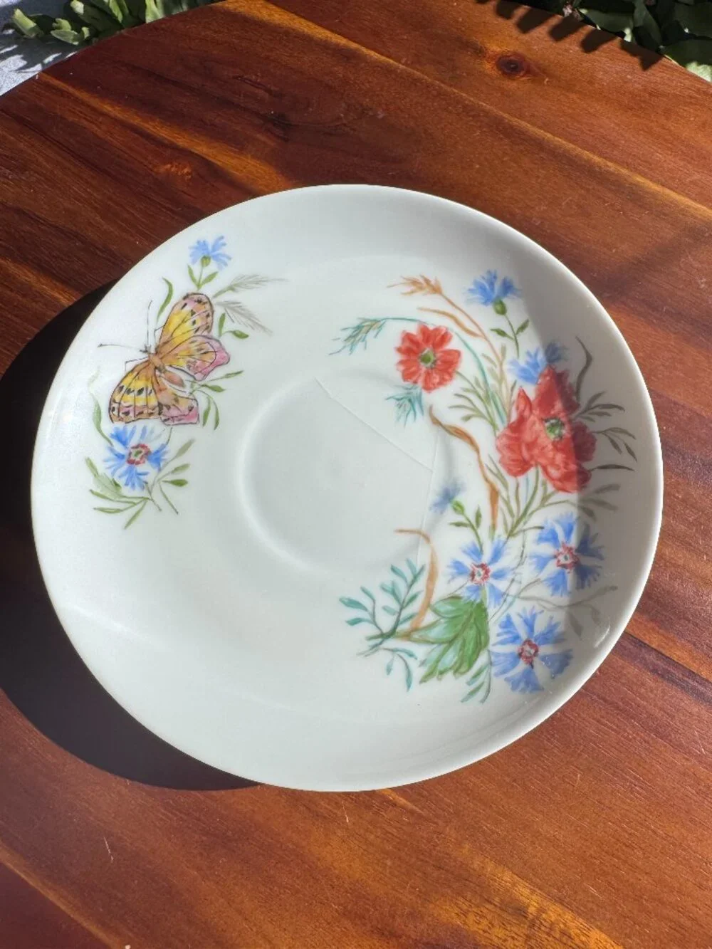 Antique CFH Limoges Porcelain Floral Saucers, French China